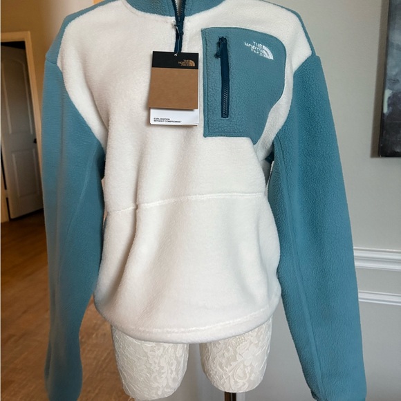 NWT NorthFace Sherpa Yumiori 1/4 zip blue/white Womens Large CAROLINA BLUE! - Picture 5 of 9